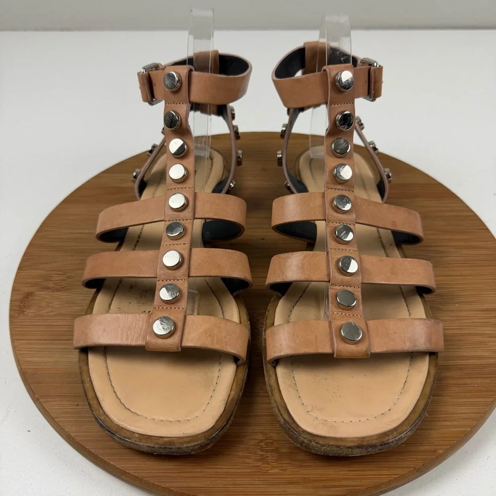 Balenciaga Tan Studded Gladiator Sandals - Picture 2 of 11